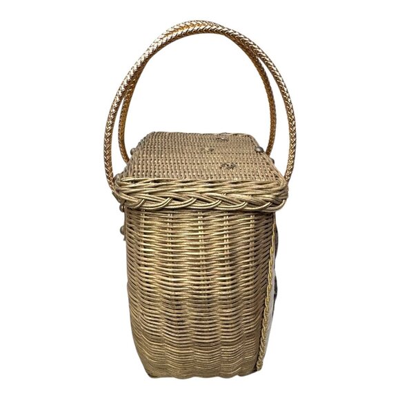 Vintage Midas Of Miami Artisan Horse Handbag Woven Wicker Equestrian Purse Gift - Picture 10 of 13